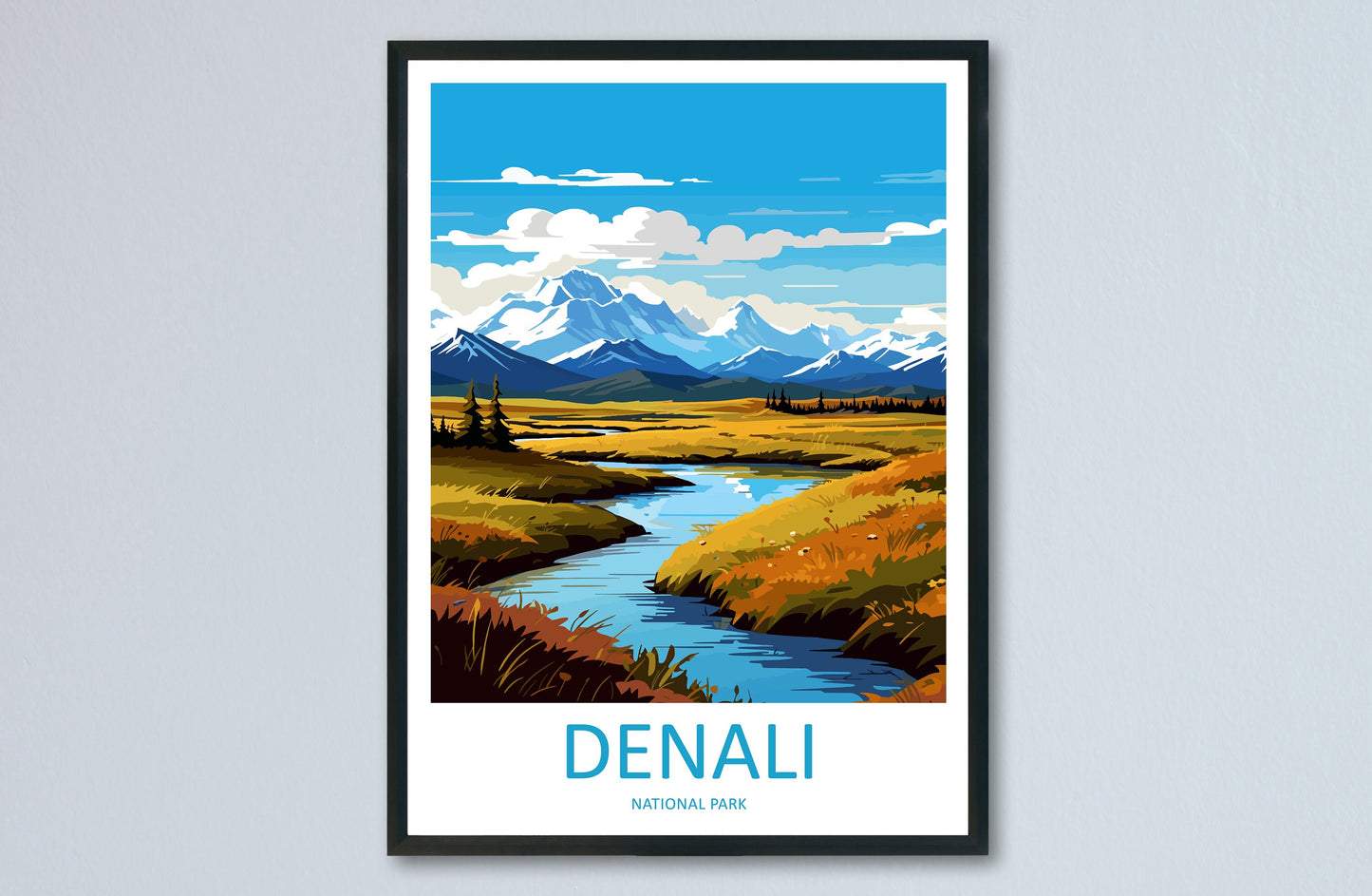 Denali National Park Travel Print Wall Art Denali Wall Hanging Home Décor Denali Gift Art Lovers Alaska Art Lover Gift Denali