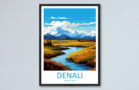 Denali National Park Travel Print Wall Art Denali Wall Hanging Home Décor Denali Gift Art Lovers Alaska Art Lover Gift Denali