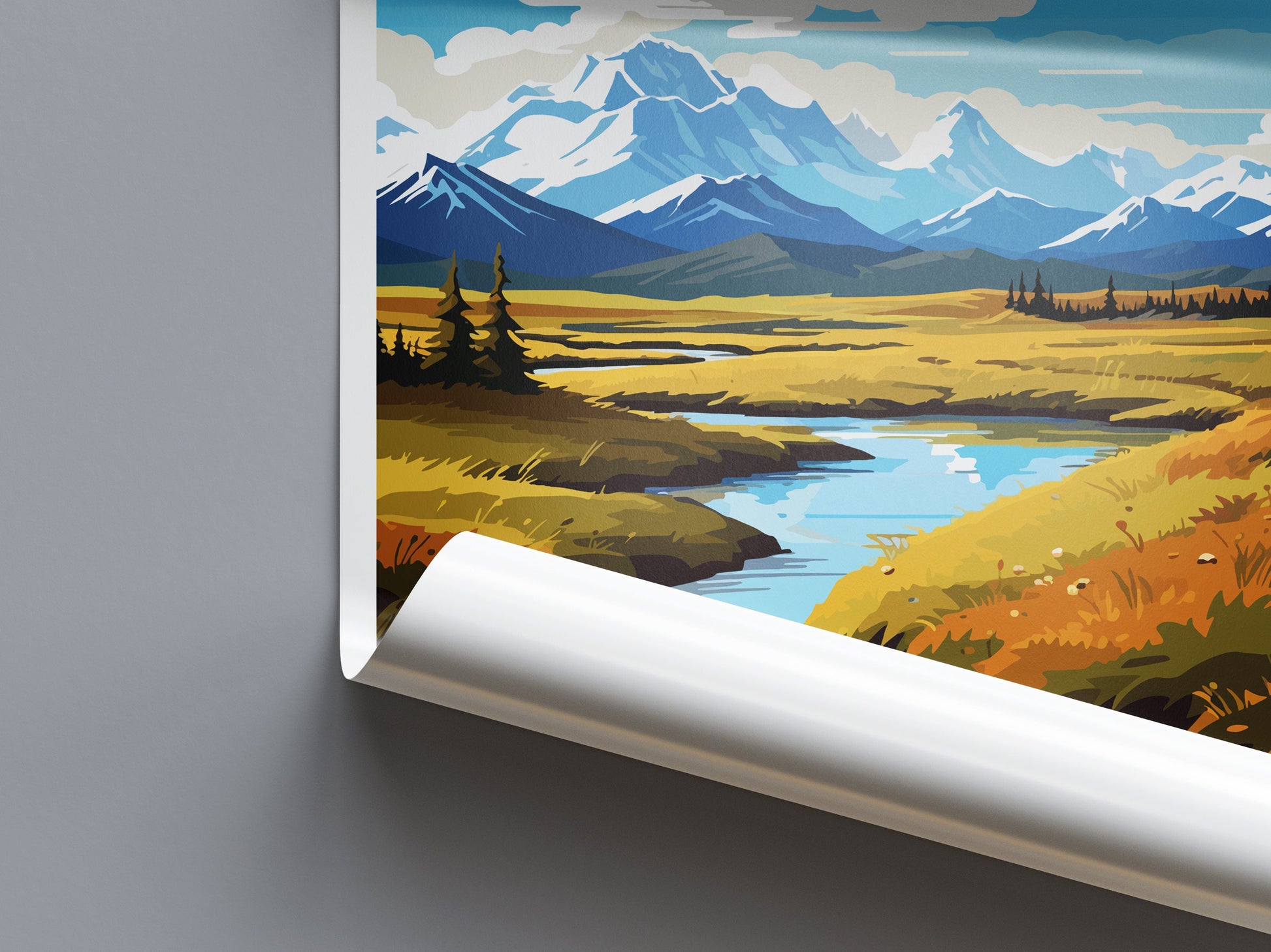 Denali National Park Travel Print Wall Art Denali Wall Hanging Home Décor Denali Gift Art Lovers Alaska Art Lover Gift Denali