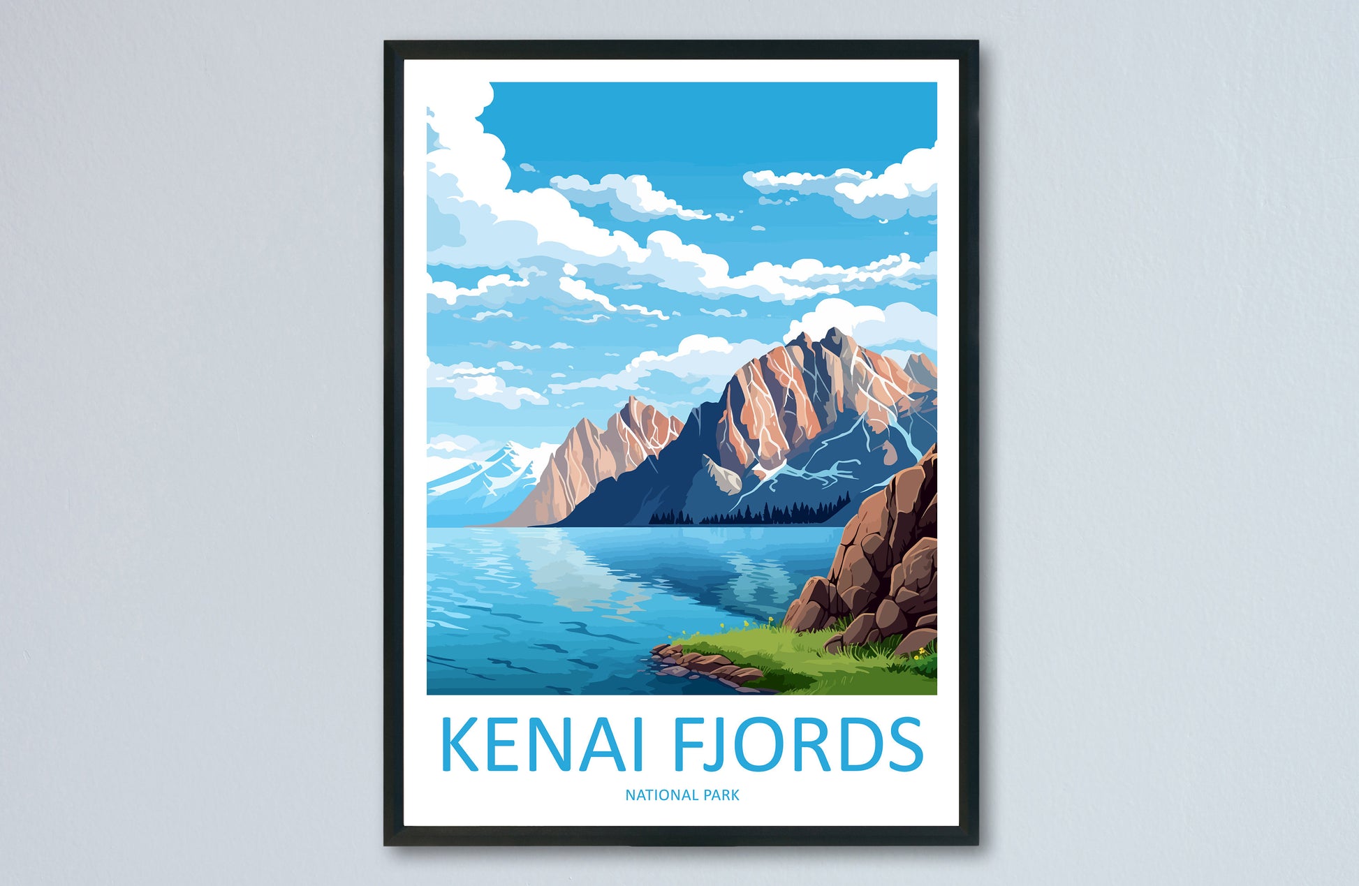 Kenai Fjords National Park Travel Print Wall Art Kenai Fjords Wall Hanging Home Décor Kenai Fjords Gift Art Lovers Alaska Art Lover Gift