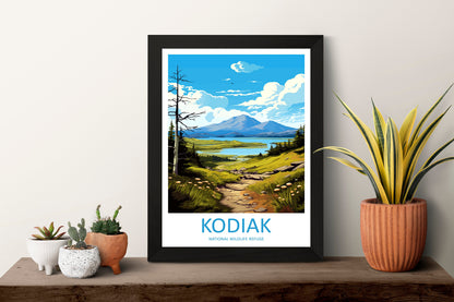 Kodiak National Wildlife Refuge Travel Print Wall Art Kodiak Wall Hanging Home Décor Kodiak Gift Art Lovers Alaska Art Lover Gift Kodiak