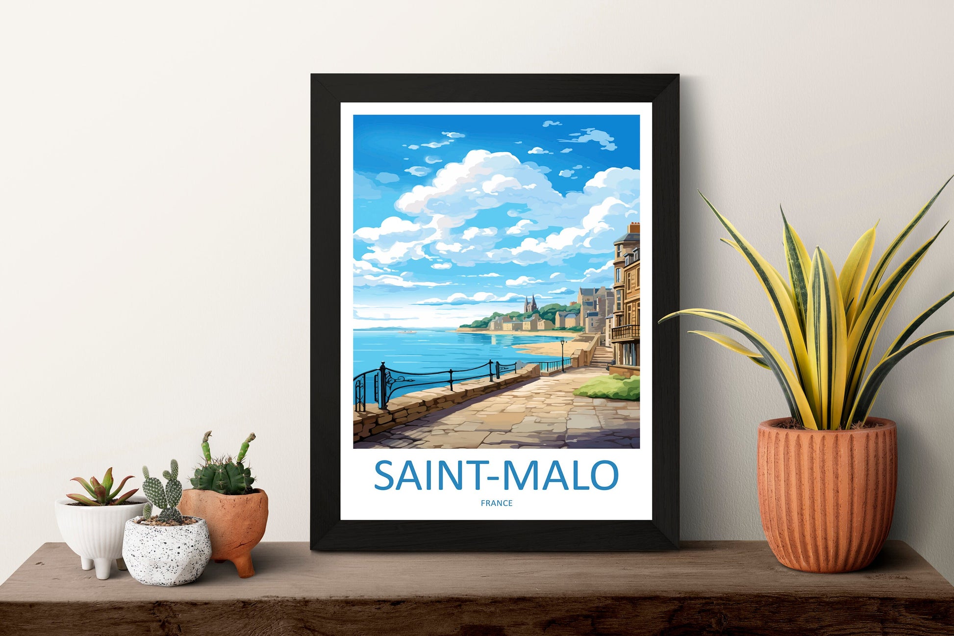 Saint-Malo Travel Print Wall Art Saint-Malo Wall Hanging Home Décor Saint-Malo Gift Art Lovers France Art Lover Gift Saint-Malo Print