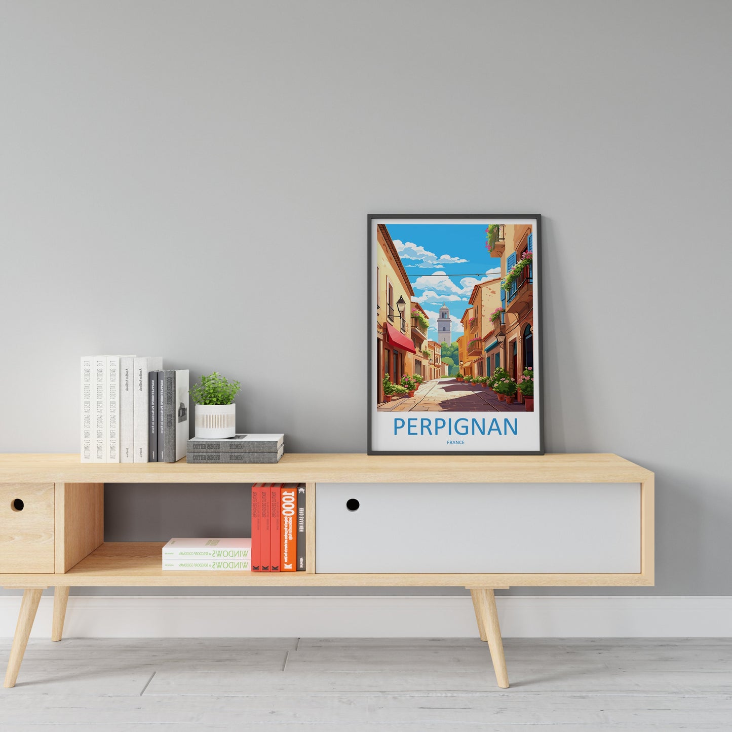 Perpignan Travel Print Wall Art Perpignan Wall Hanging Home Décor Perpignan Gift Art Lovers France Art Lover Gift Perpignan Print