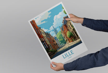 Lille Travel Print Wall Art Lille Wall Hanging Home Décor Lille Gift Art Lovers France Art Lover Gift Lille Print