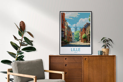 Lille Travel Print Wall Art Lille Wall Hanging Home Décor Lille Gift Art Lovers France Art Lover Gift Lille Print