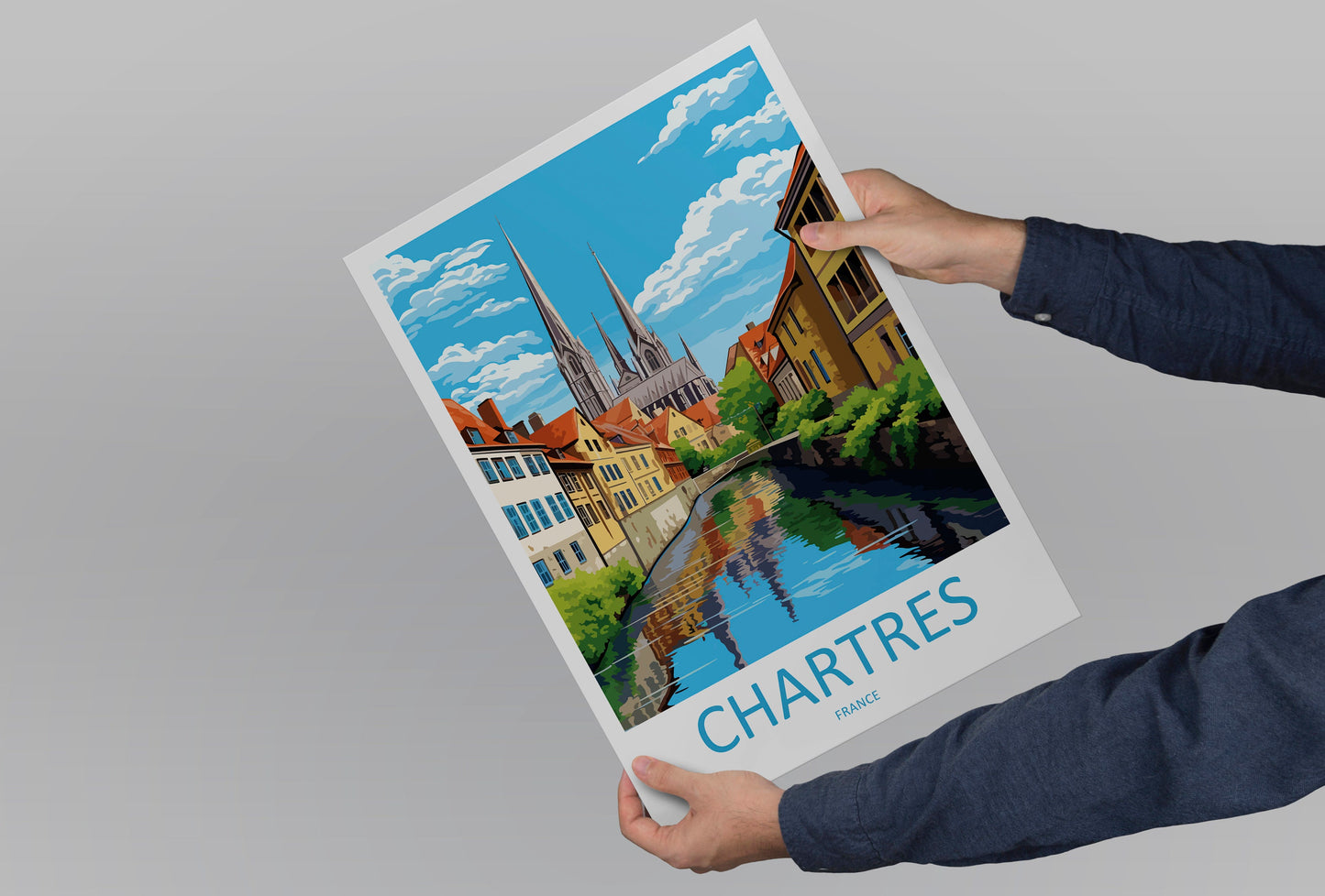 Chartres Travel Print Wall Art Chartres Wall Hanging Home Décor Chartres Gift Art Lovers France Art Lover Gift Chartres Poster
