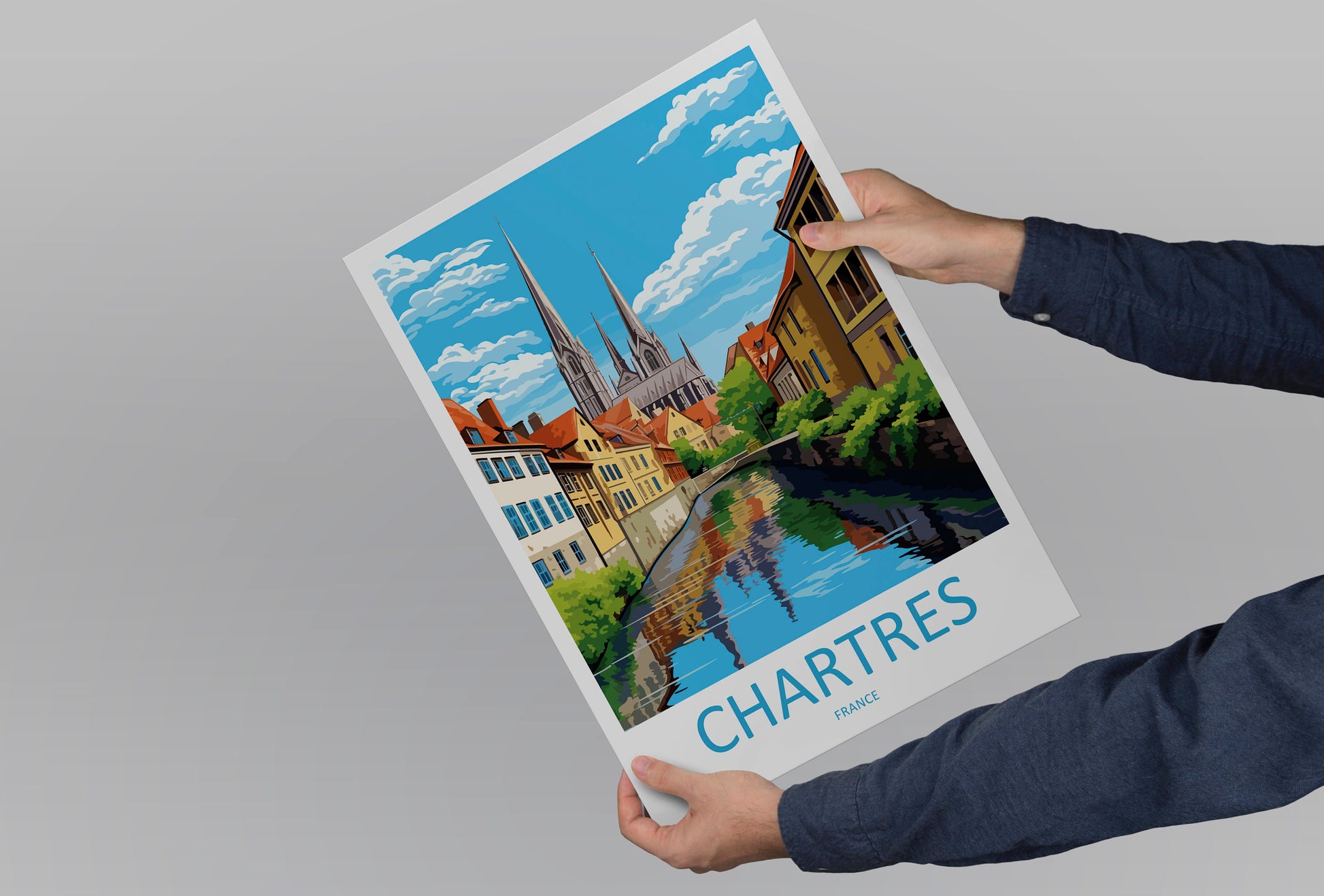 Chartres Travel Print Wall Art Chartres Wall Hanging Home Décor Chartres Gift Art Lovers France Art Lover Gift Chartres Poster