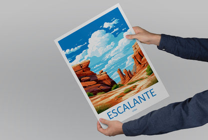 Escalante Travel Print Wall Art Escalante Wall Hanging Home Décor Great Escalante Art Lovers Utah Art Lover Gift