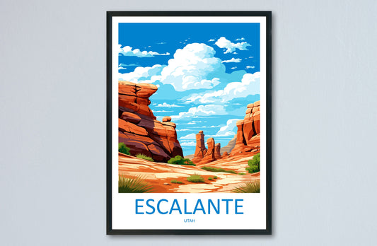 Escalante Travel Print Wall Art Escalante Wall Hanging Home Décor Great Escalante Art Lovers Utah Art Lover Gift