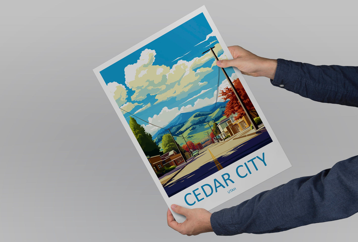 Cedar City Travel Print Wall Art Cedar City Wall Hanging Home Décor Cedar City Art Lovers Utah Art Lover Gift