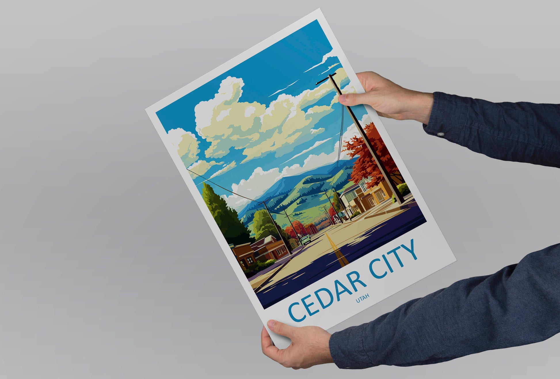 Cedar City Travel Print Wall Art Cedar City Wall Hanging Home Décor Cedar City Art Lovers Utah Art Lover Gift