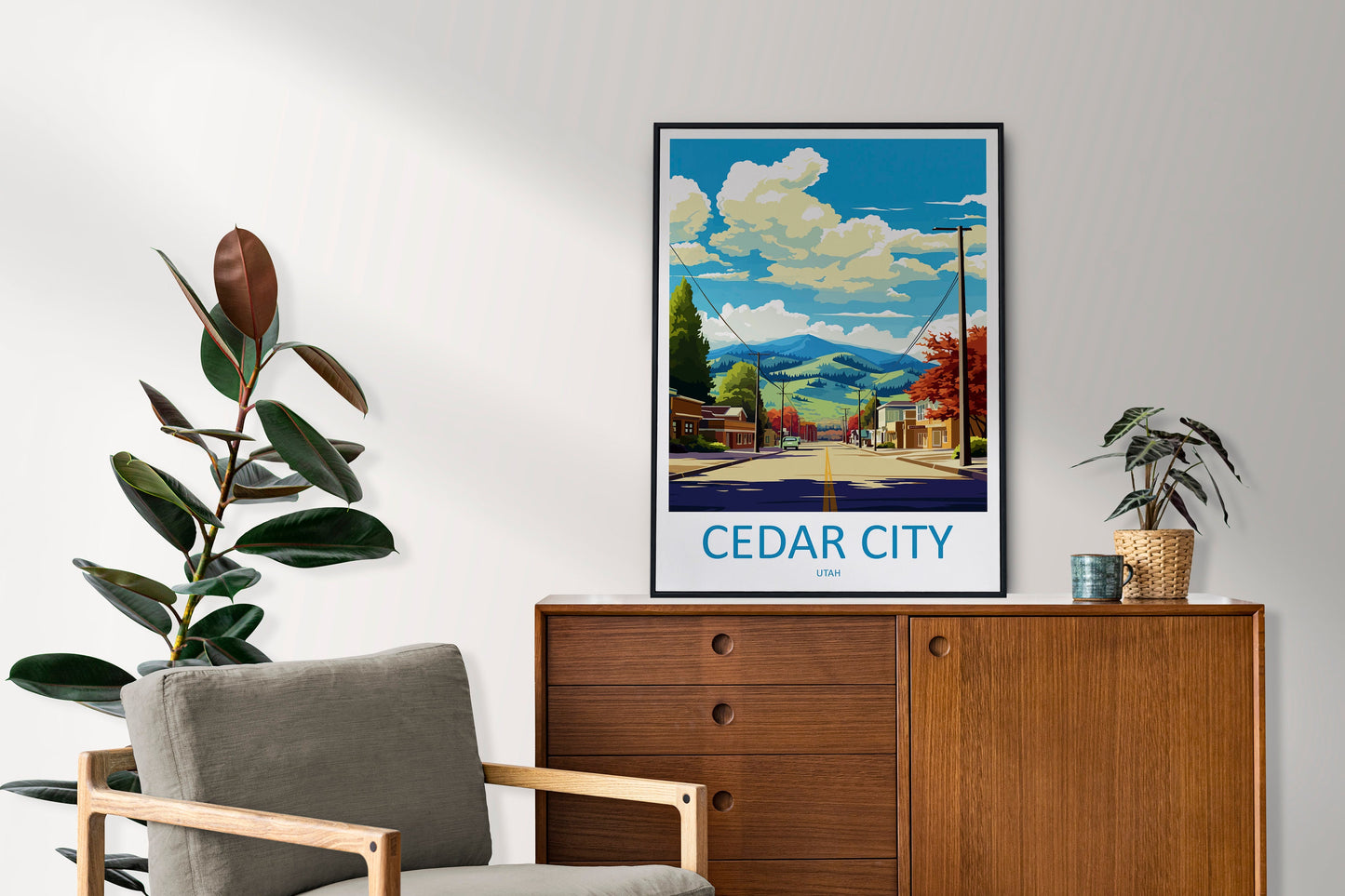 Cedar City Travel Print Wall Art Cedar City Wall Hanging Home Décor Cedar City Art Lovers Utah Art Lover Gift