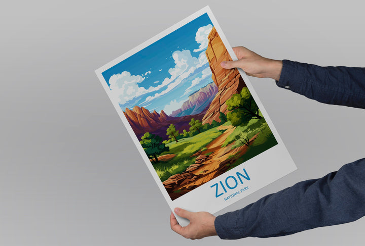 Zion National Park Travel Print Wall Art Zion National Park Wall Hanging Home Décor Zion National Park Art Lovers Utah Art Lover Gift
