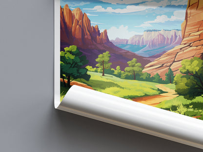 Zion National Park Travel Print Wall Art Zion National Park Wall Hanging Home Décor Zion National Park Art Lovers Utah Art Lover Gift