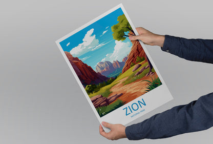 Zion National Park Travel Print Wall Art Zion National Park Wall Hanging Home Décor Zion National Park Art Lovers Utah Art Lover Gift