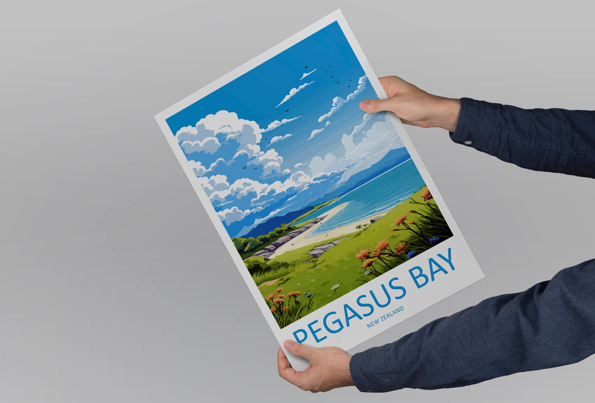 Pegasus Bay Travel Print Wall Art Pegasus Bay Wall Hanging Home Décor Pegasus BayGift Art Lovers New Zealand Art Lover Gift Print