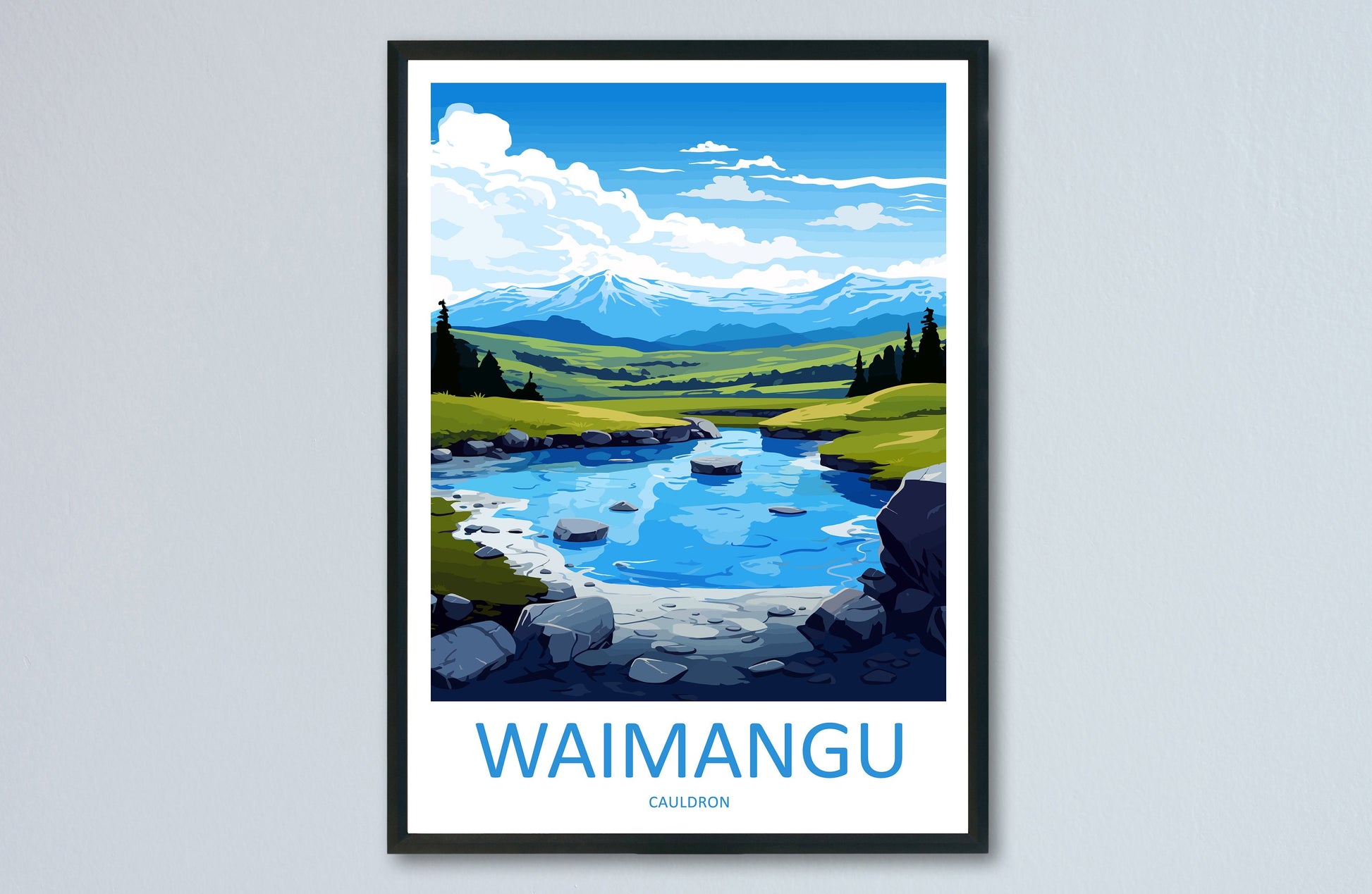 Waimangu Cauldron Travel Print Wall Art Waimangu Cauldron Wall Hanging Home Décor Waimangu Cauldron Gift Art Lovers New Zealand