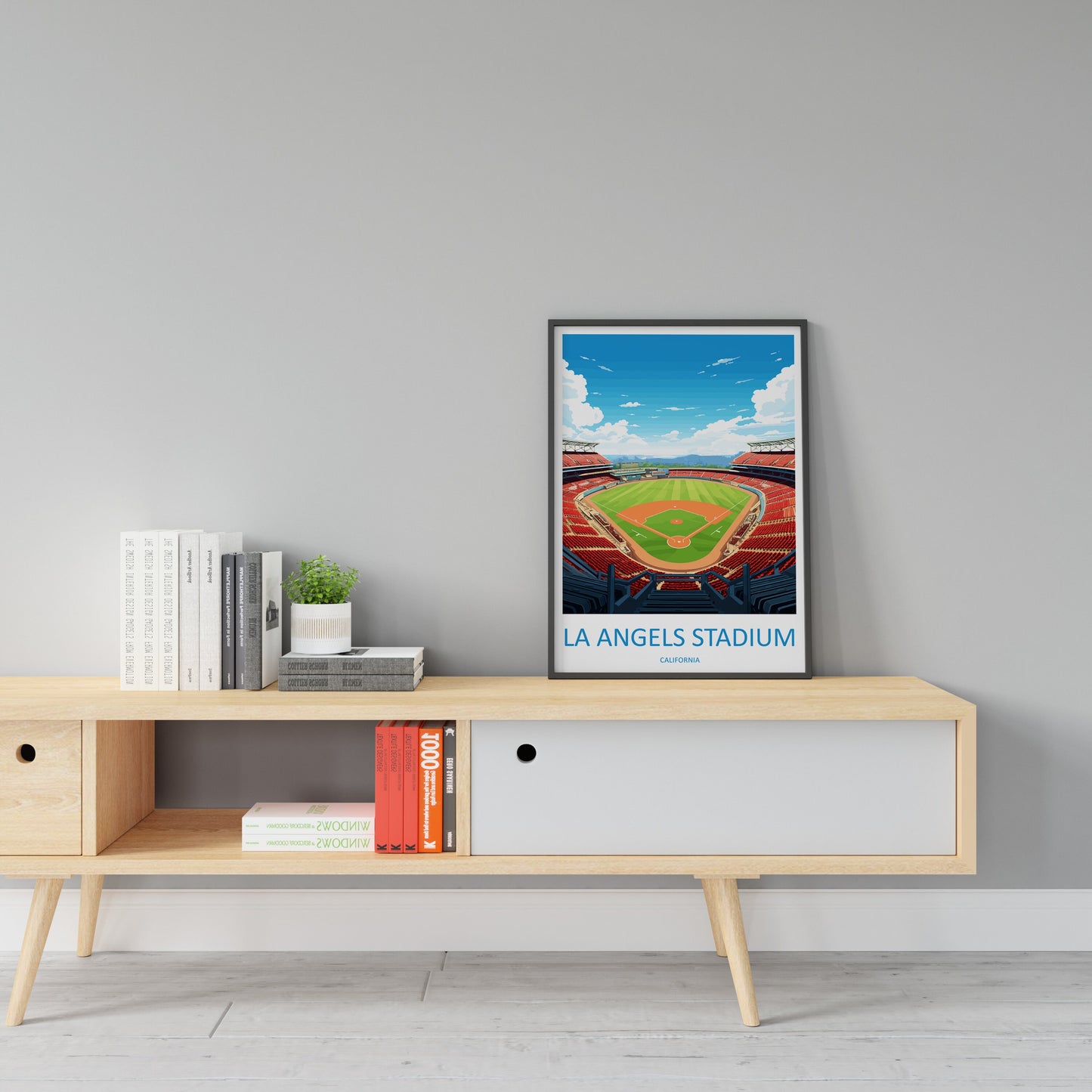 LA Angels Stadium Travel Print Wall Art LA Angels Stadium Wall Hanging Home Décor LA Angels Stadium Gift Art Lovers California Art Lover