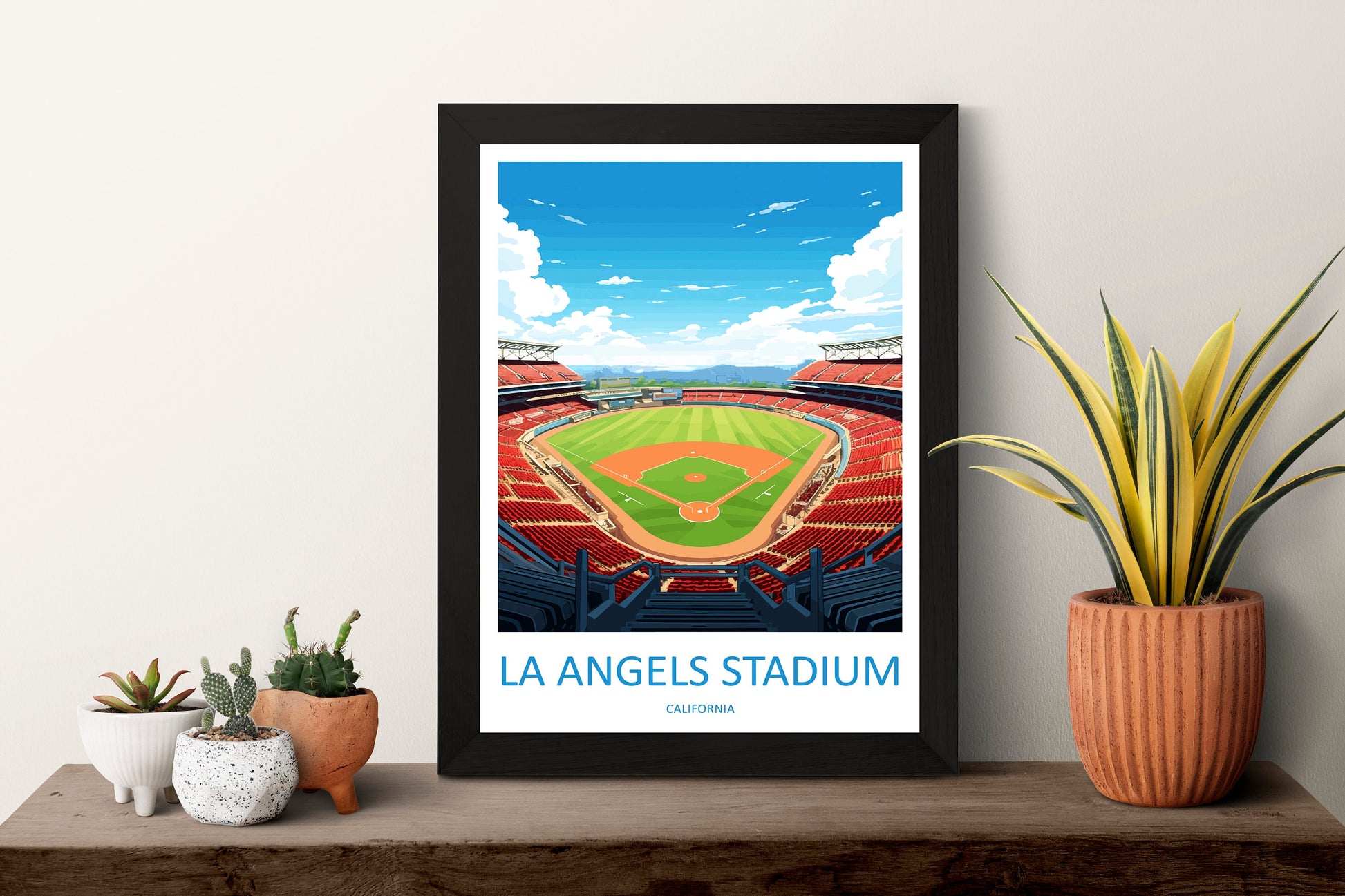 LA Angels Stadium Travel Print Wall Art LA Angels Stadium Wall Hanging Home Décor LA Angels Stadium Gift Art Lovers California Art Lover