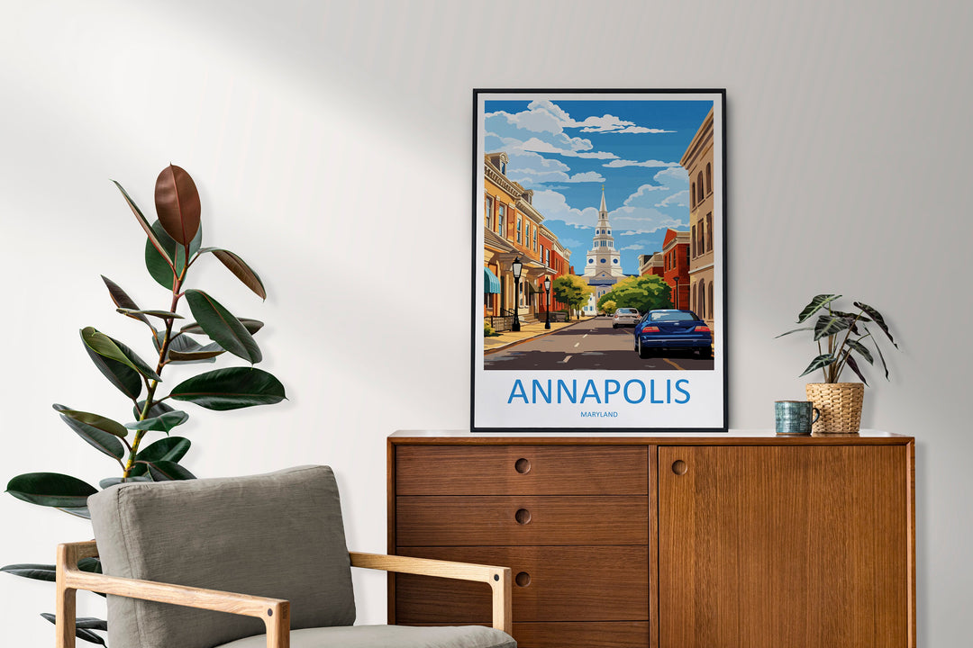 Annapolis Travel Print Wall Art Annapolis Wall Hanging Home Décor Annapolis Gift Art Lovers Maryland Art Lover Annapolis Wall Art Gift