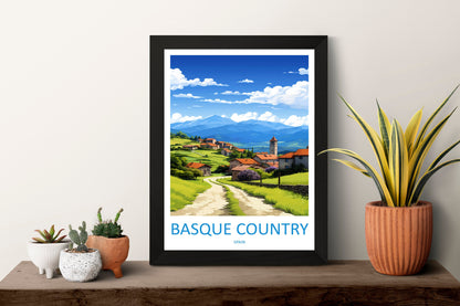 Basque Country Travel Print Wall Art Basque Country Wall Hanging Home Décor Basque Country Gift Art Lovers Spain Art Gift Basque Country Art
