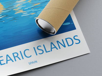 Balearic Islands Travel Print Wall Art Balearic Islands Wall Hanging Home Décor Balearic Islands Gift Art Lovers Spain Art Gift