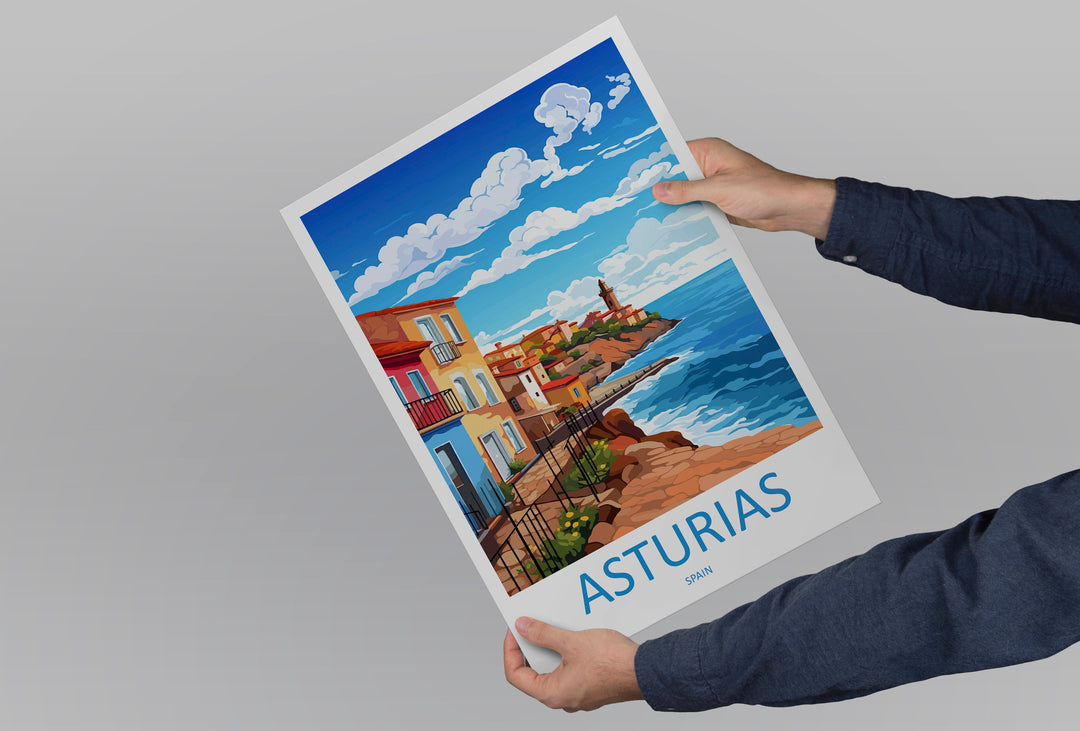 Asturias Travel Print Wall Art Asturias Wall Hanging Home Décor Asturias Gift Art Lovers Spain Art Gift Asturias Travel Poster art