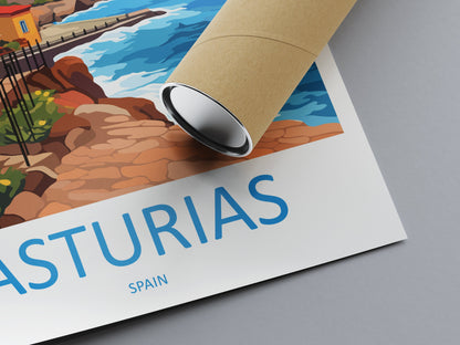 Asturias Travel Print Wall Art Asturias Wall Hanging Home Décor Asturias Gift Art Lovers Spain Art Gift Asturias Travel Poster art