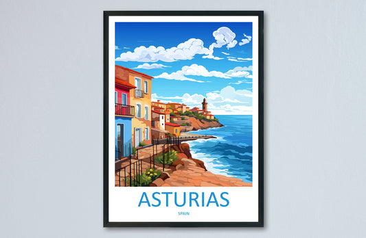 Asturias Travel Print Wall Art Asturias Wall Hanging Home Décor Asturias Gift Art Lovers Spain Art Gift Asturias Travel Poster art