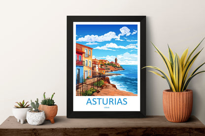 Asturias Travel Print Wall Art Asturias Wall Hanging Home Décor Asturias Gift Art Lovers Spain Art Gift Asturias Travel Poster art