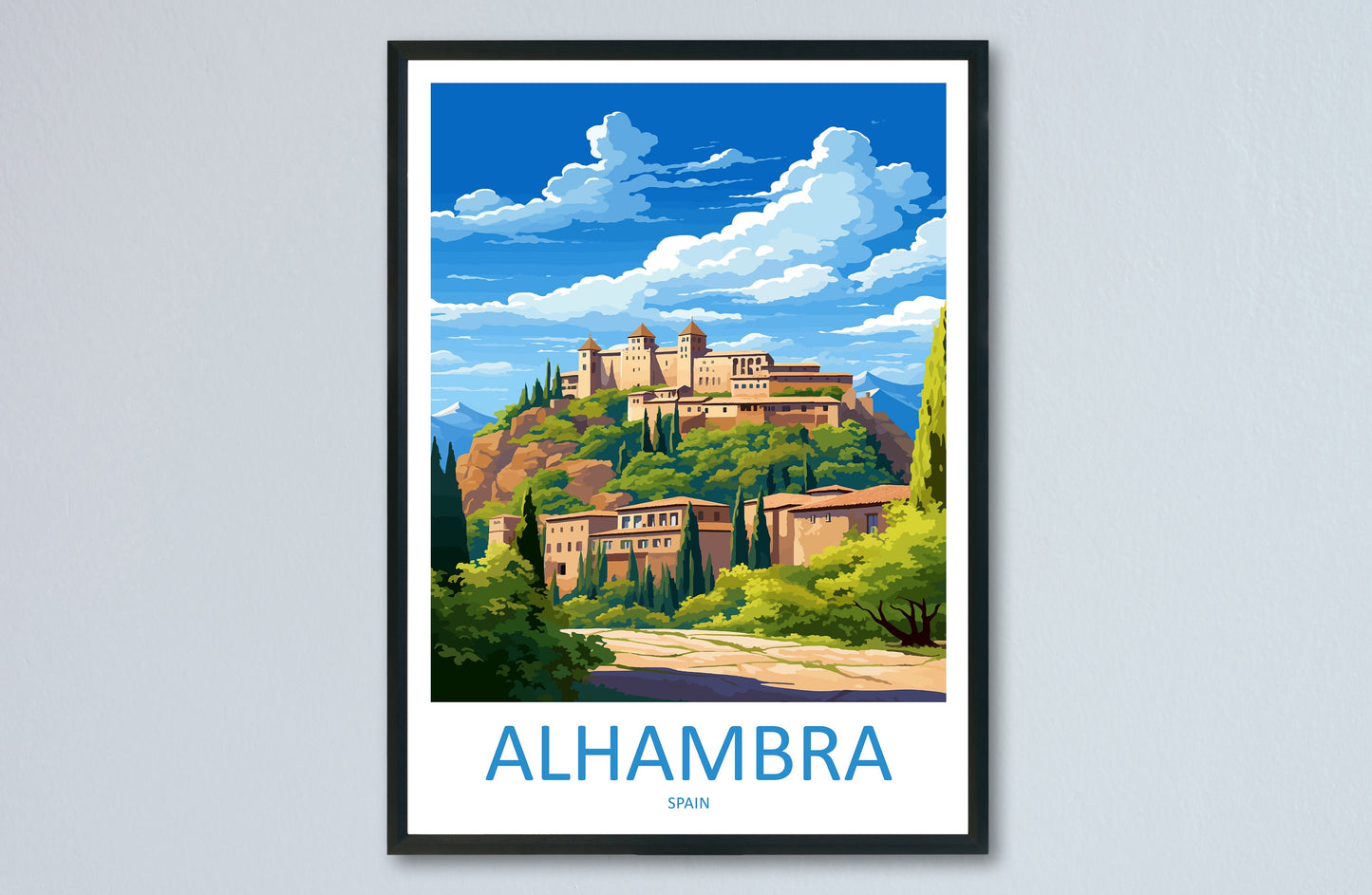 Alhambra Travel Print Wall Art Alhambra Wall Hanging Home Décor Alhambra Gift Art Lovers Spain Art Gift Alhambra Travel Poster art