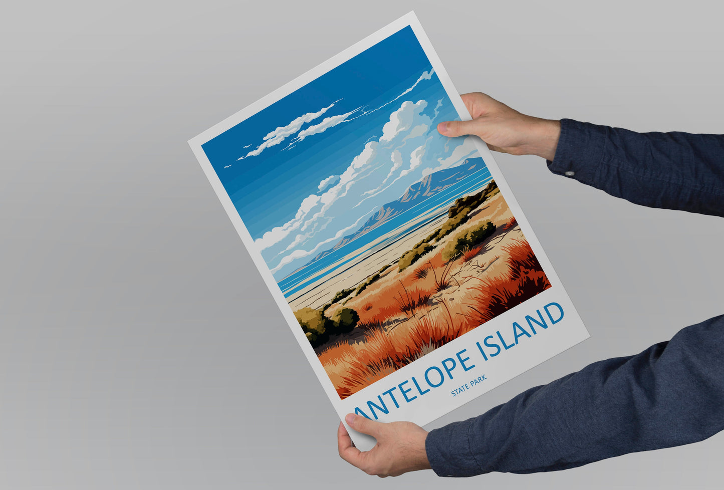 Antelope Island State Park Travel Print Wall Art Antelope Island Wall Hanging Home Décor Antelope Island Art Lovers Utah Art Lover Gift