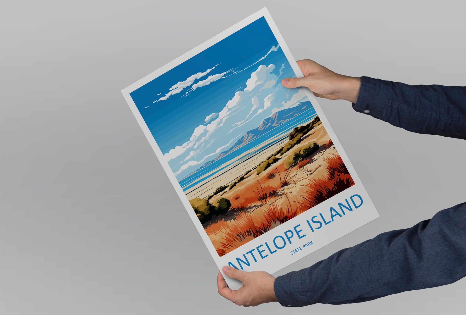 Antelope Island State Park Travel Print Wall Art Antelope Island Wall Hanging Home Décor Antelope Island Art Lovers Utah Art Lover Gift
