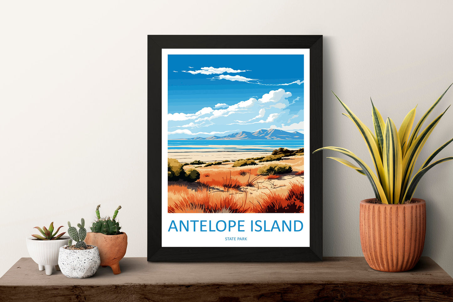 Antelope Island State Park Travel Print Wall Art Antelope Island Wall Hanging Home Décor Antelope Island Art Lovers Utah Art Lover Gift