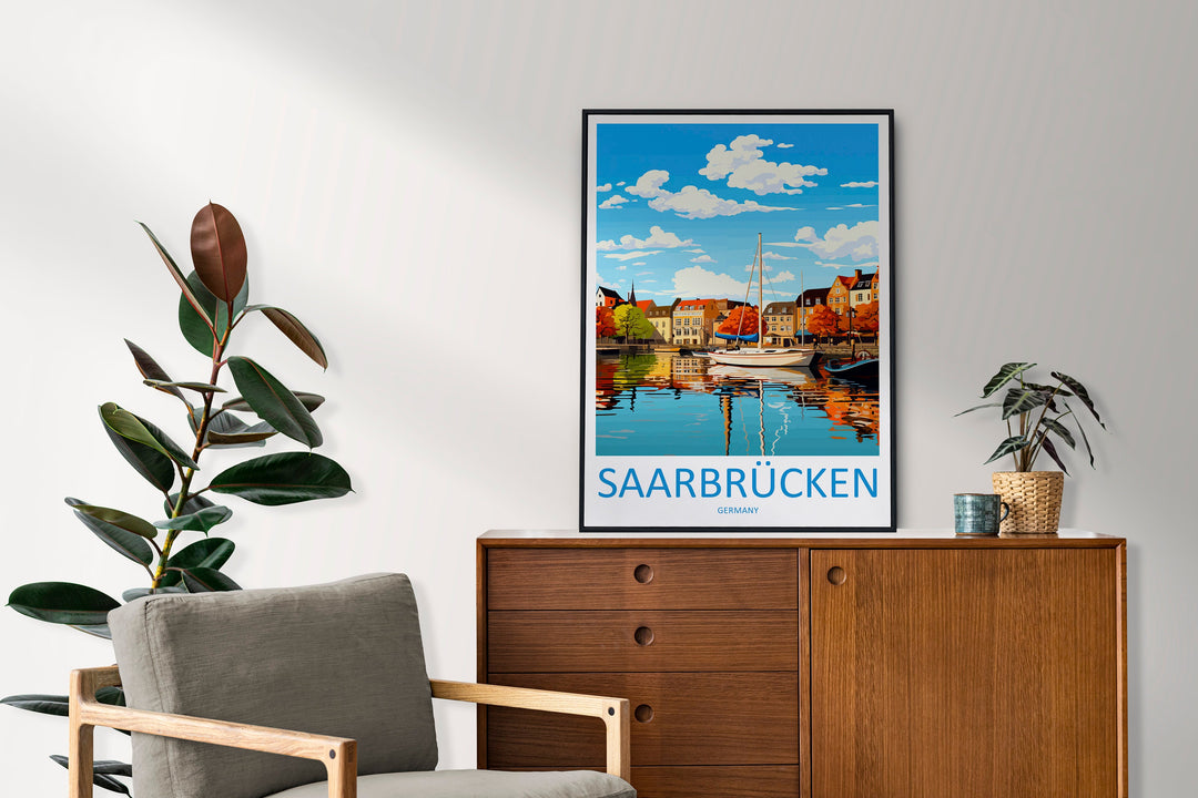 Saarbrücken Travel Print Wall Art Saarbrücken Wall Hanging Home Decor Saarbrücken Gift Art Lovers Wall Art Print Art Saarbrücken Germany