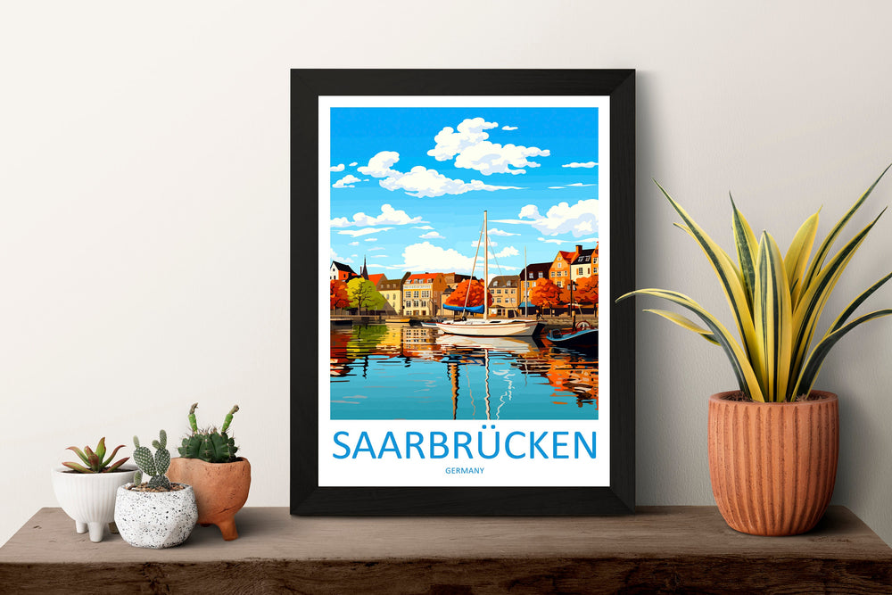 Saarbrücken Travel Print Wall Art Saarbrücken Wall Hanging Home Decor Saarbrücken Gift Art Lovers Wall Art Print Art Saarbrücken Germany