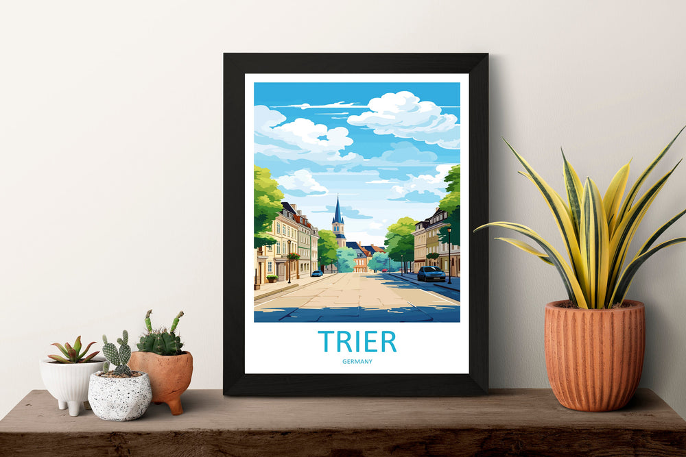Trier Travel Print Wall Art Trier Wall Hanging Home Decor Trier Gift Art Lovers Wall Art Print Art Trier Germany