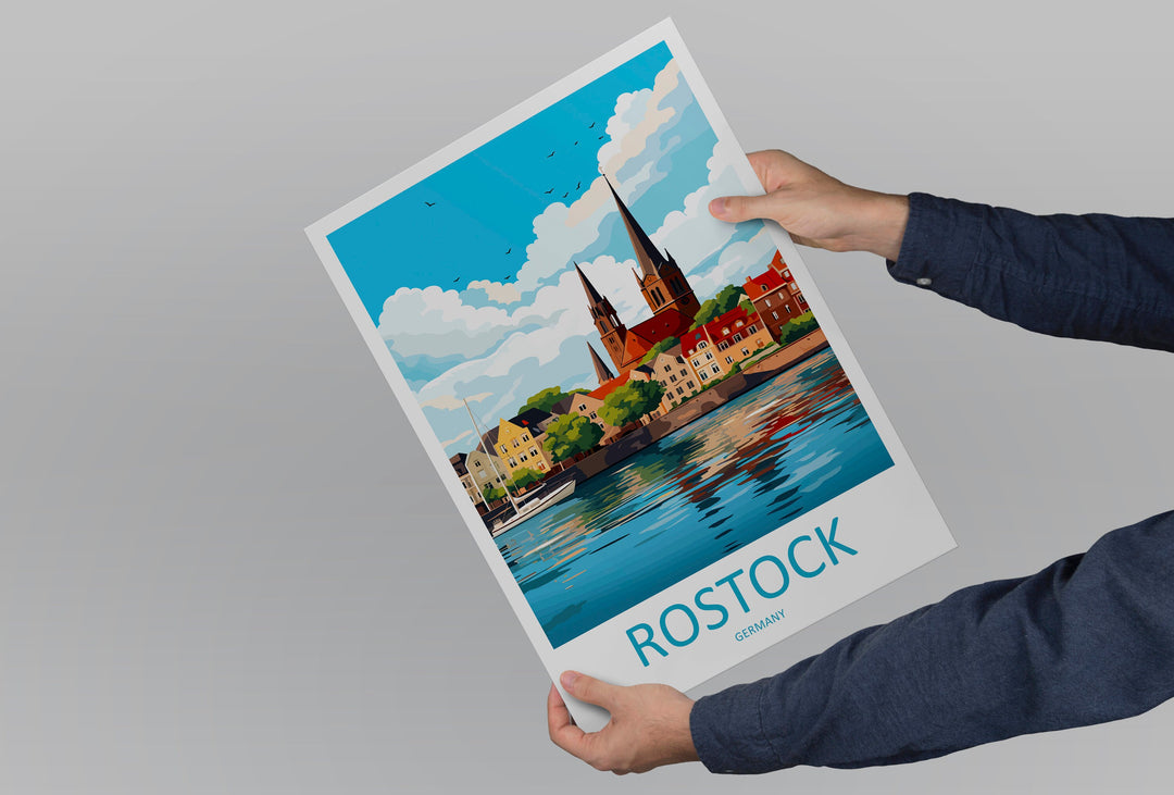 Rostock Travel Print Wall Art Rostock Wall Hanging Home Decor Rostock Gift Art Lovers Wall Art Print Art Rostock Germany