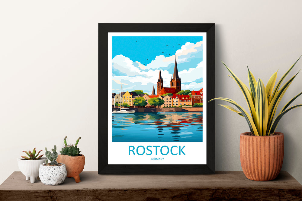 Rostock Travel Print Wall Art Rostock Wall Hanging Home Decor Rostock Gift Art Lovers Wall Art Print Art Rostock Germany