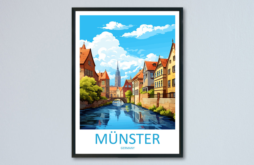 Münster Travel Print Wall Art Münster Wall Hanging Home Decoration Münster Gift Art Lovers Wall Art Print Art Münster Germany Poster