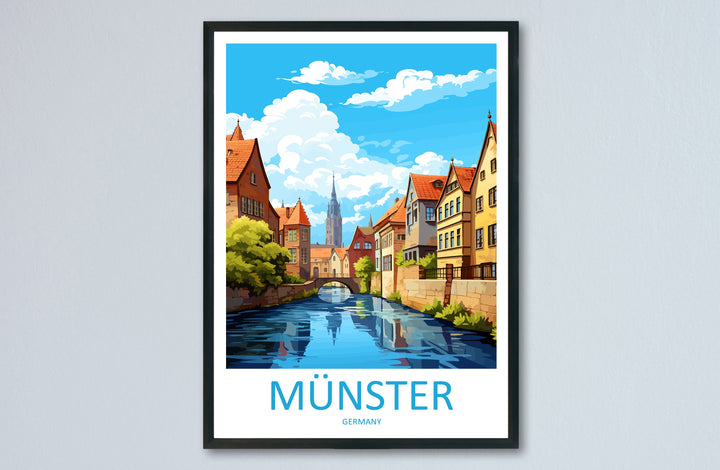 Münster Travel Print Wall Art Münster Wall Hanging Home Decoration Münster Gift Art Lovers Wall Art Print Art Münster Germany Poster