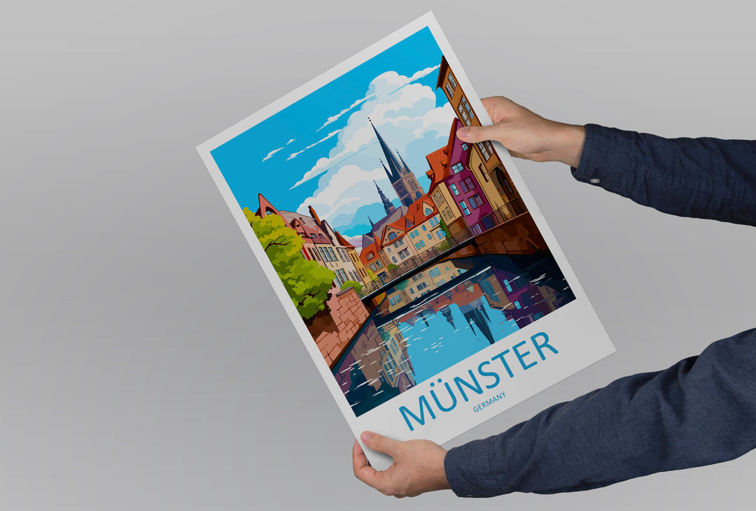 Münster Travel Print Wall Art Münster Wall Hanging Home Decoration Münster Gift Art Lovers Wall Art Print Art Münster Germany Poster