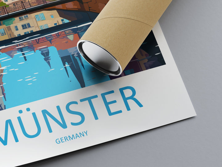 Münster Travel Print Wall Art Münster Wall Hanging Home Decoration Münster Gift Art Lovers Wall Art Print Art Münster Germany Poster