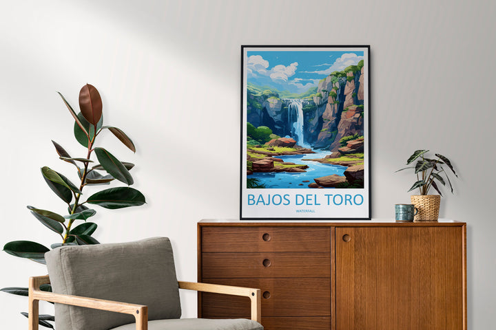 Bajos Del Toro Waterfall Travel Print Wall Art Bajos Del Toro Waterfall Wall Hanging Home Décor Bajos Del Toro Waterfall Gift Art Lovers