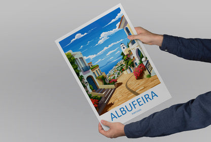 Albufeira Travel Print Wall Art Albufeira Wall Hanging Home Décor Albufeira Gift Art Lovers Portugal Art Lover Gift Cascais Wall Décor