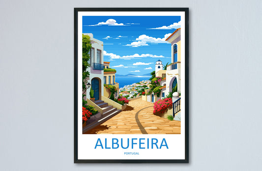 Albufeira Travel Print Wall Art Albufeira Wall Hanging Home Décor Albufeira Gift Art Lovers Portugal Art Lover Gift Cascais Wall Décor