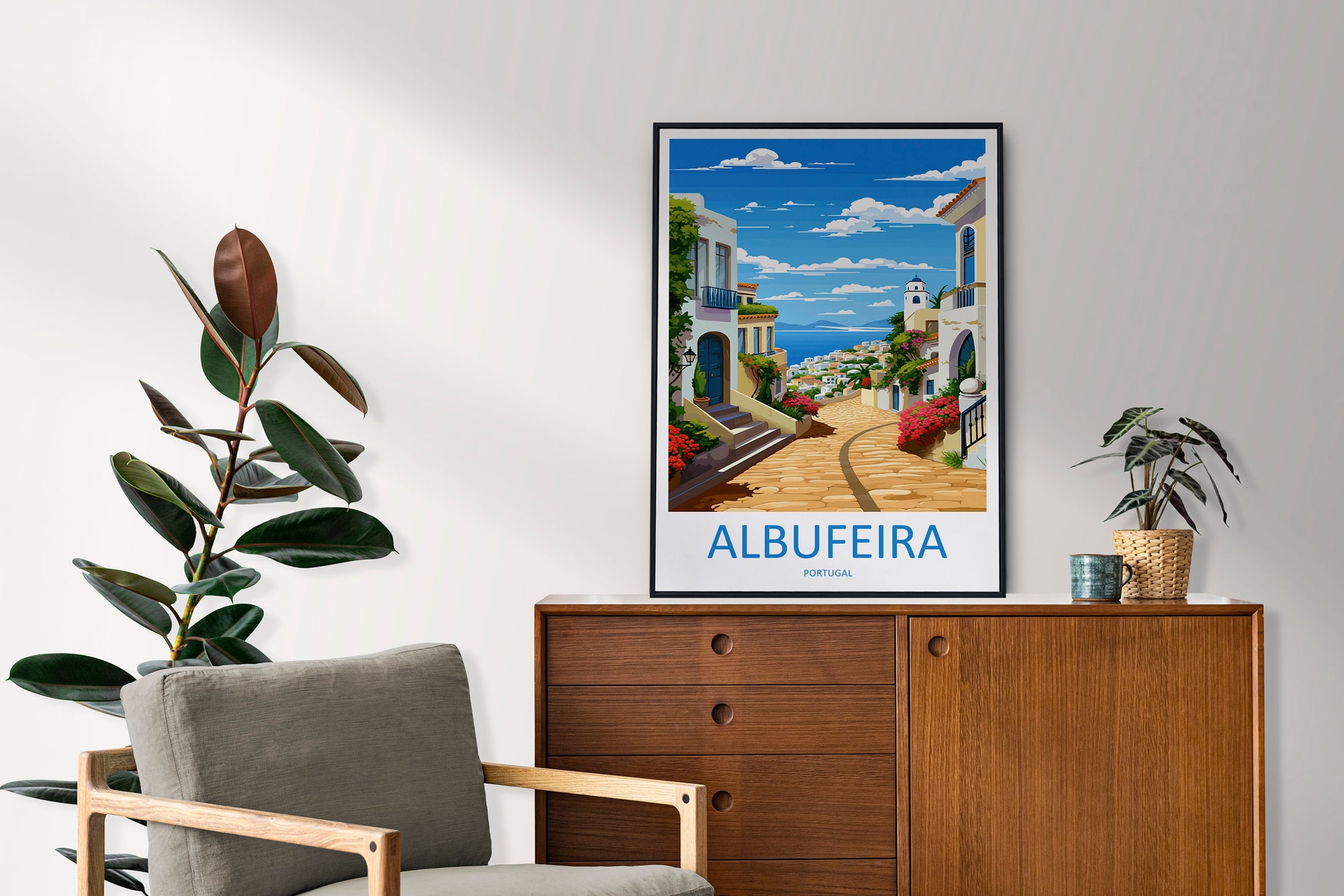 Albufeira Travel Print Wall Art Albufeira Wall Hanging Home Décor Albufeira Gift Art Lovers Portugal Art Lover Gift Cascais Wall Décor