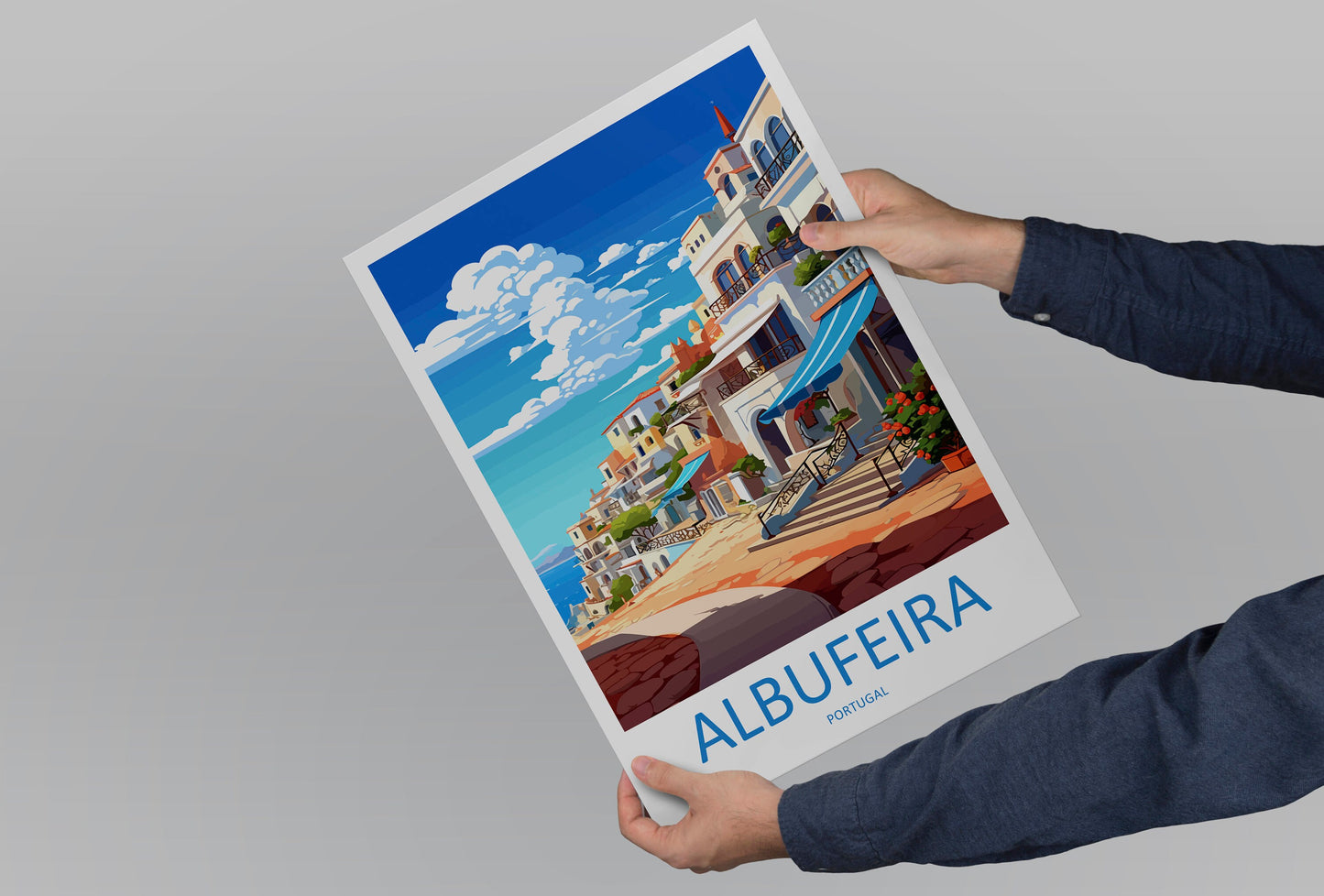 Albufeira Travel Print Wall Art Albufeira Wall Hanging Home Décor Albufeira Gift Art Lovers Portugal Art Lover Gift Cascais Wall Décor