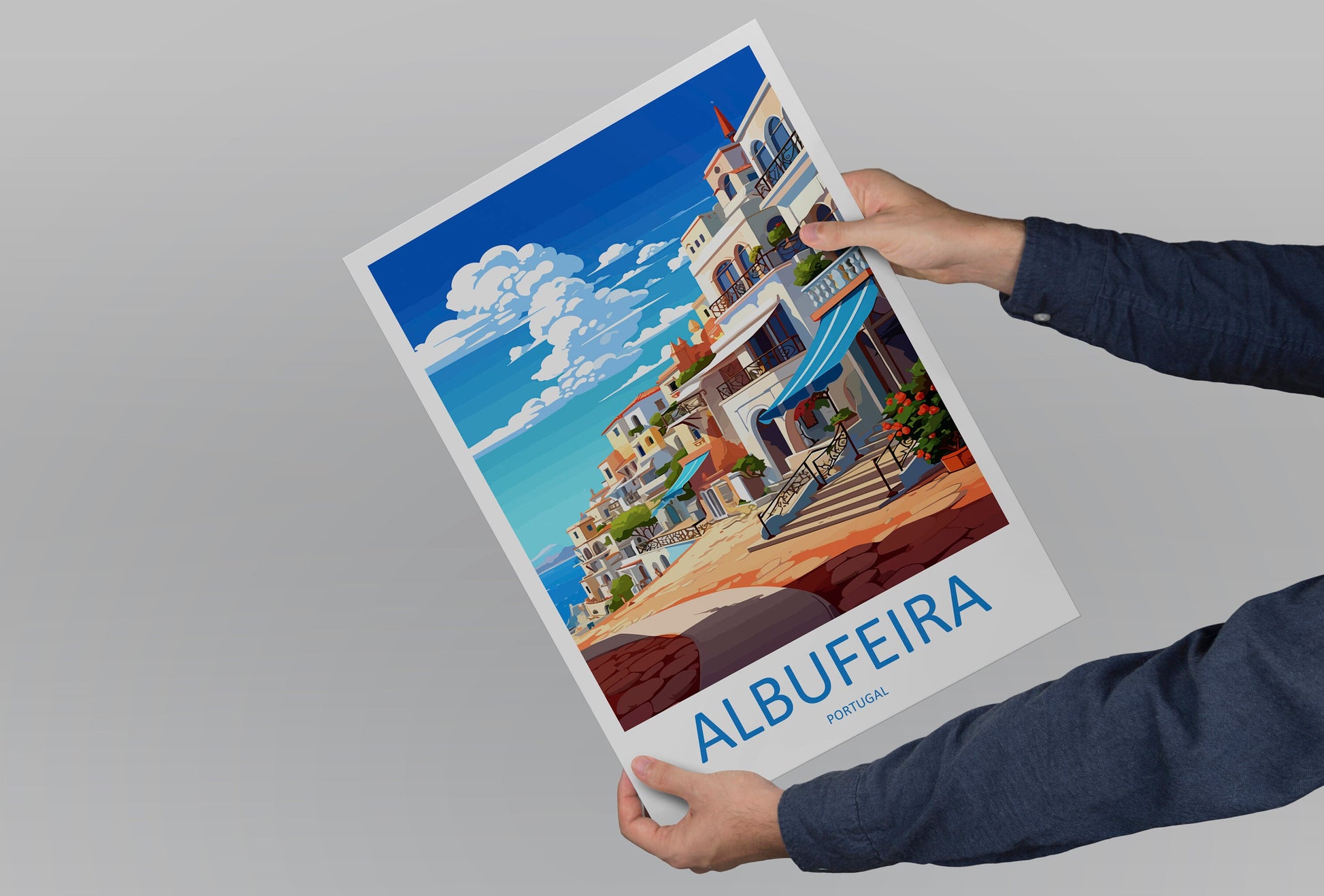 Albufeira Travel Print Wall Art Albufeira Wall Hanging Home Décor Albufeira Gift Art Lovers Portugal Art Lover Gift Cascais Wall Décor