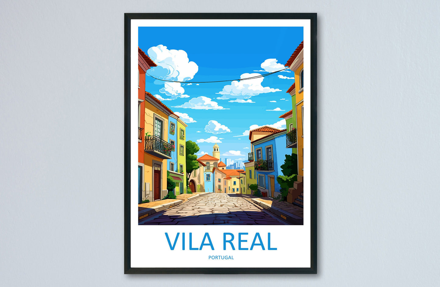 Vila Real Travel Print Wall Art Vila Real Wall Hanging Home Décor Vila Real Gift Art Lovers Portugal Art Lover Gift Vila Real Wall Décor